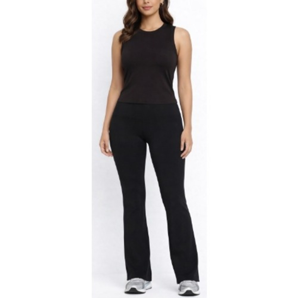 PrettyLittleThing Women's Black Contour Sculpt Foldover Pants Size 10 NWT